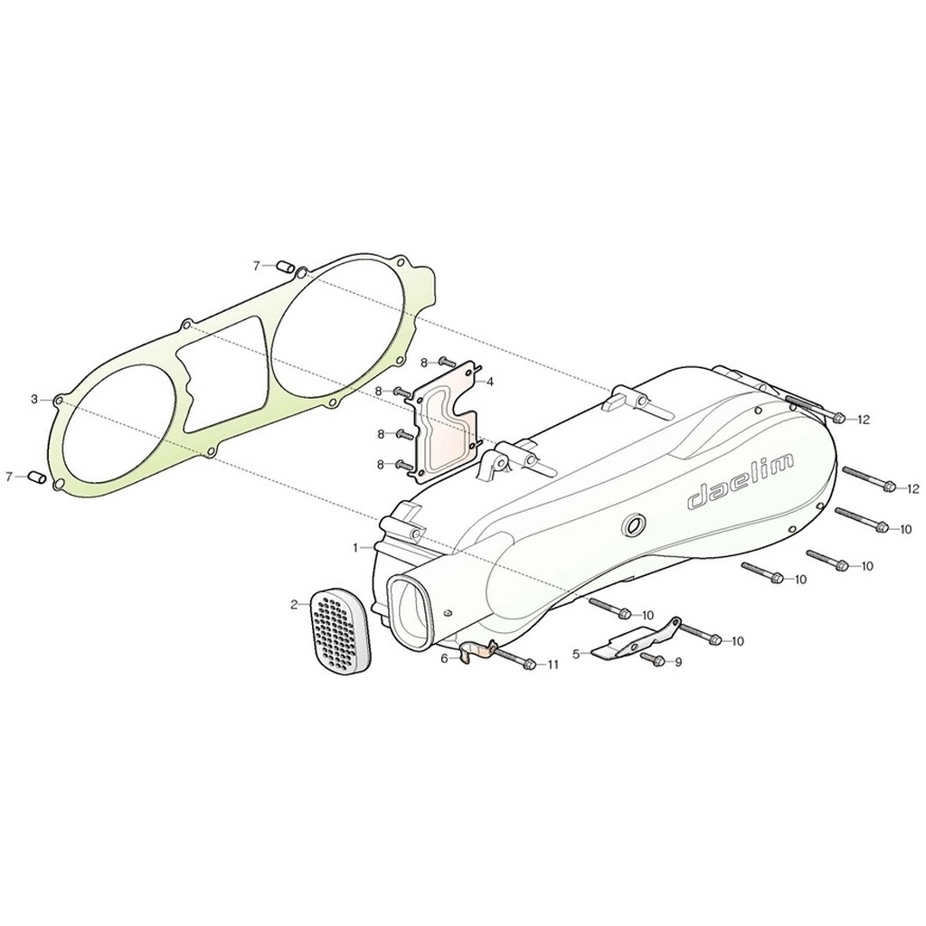 DAELIM YC125 (DL125ARM) MOTOR GOVDESI SOL KAPAK CONTASI #DL125-ARM E1003